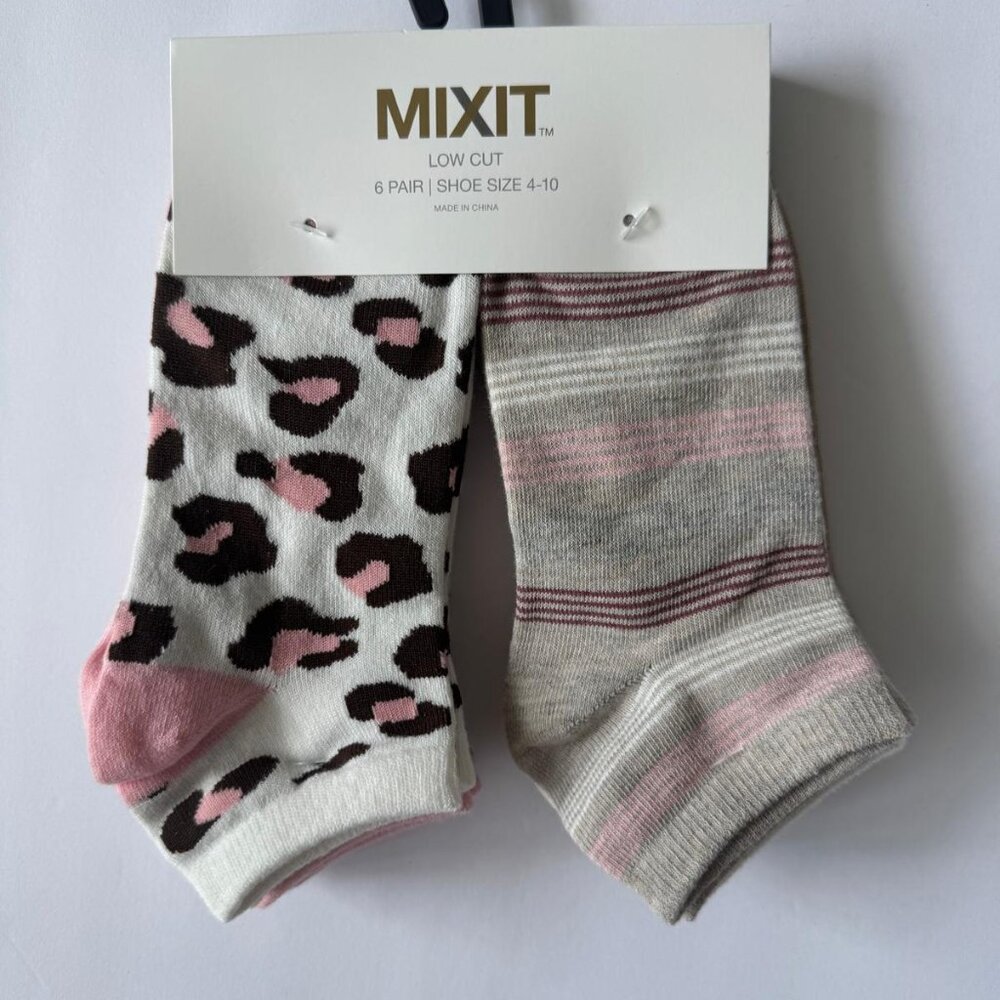 Mixit 6 Pair Low Cut Socks Women's Sz.4-10